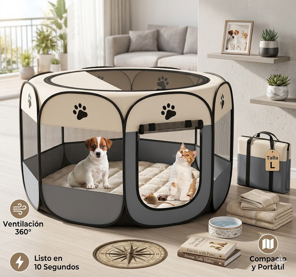 Corral Plegable Para Gato Y Perro Casa-Tu peludo merece su propio espacio seguro donde quiera que vayas